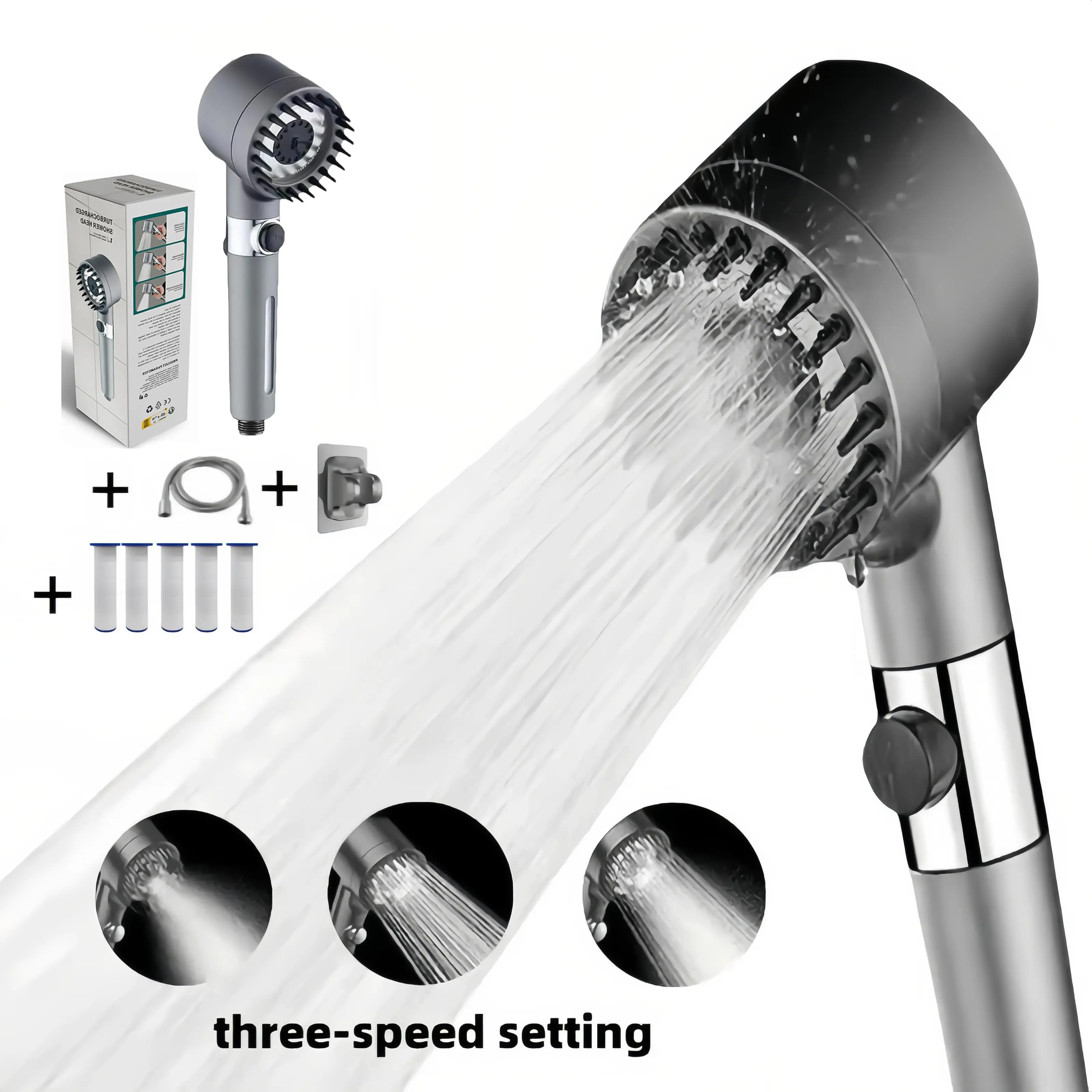 High Pressure Shower Head Handheld - 고압 필터 내장형 이온 분사 기능이