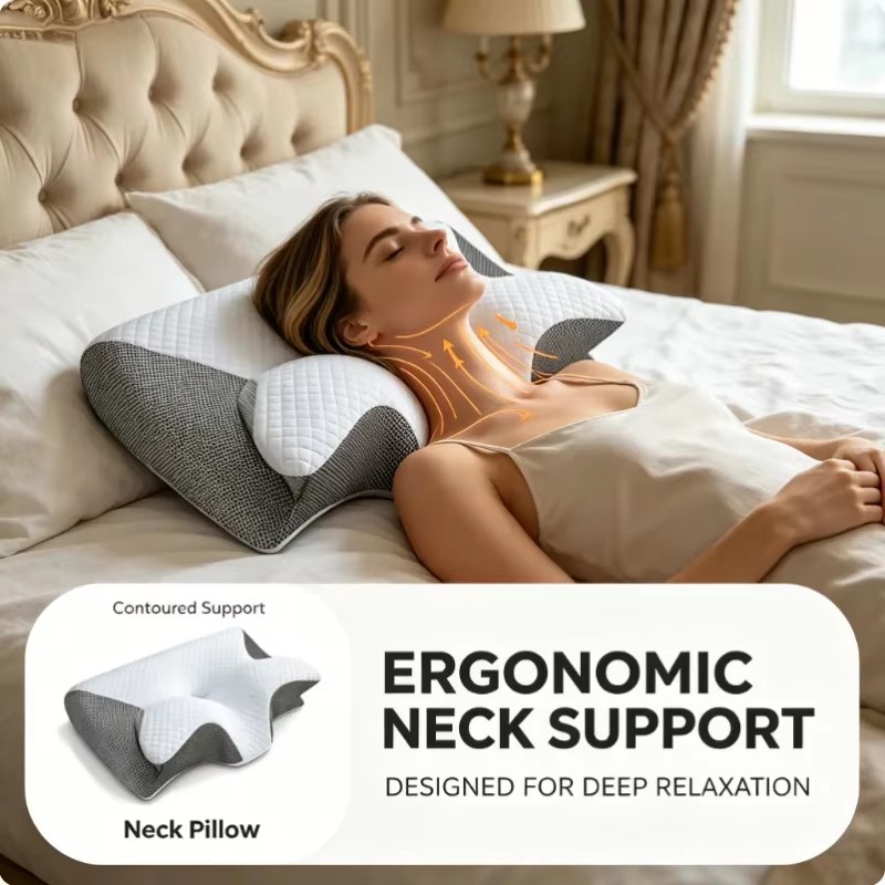 통기성이 좋은 인체공학적 디자인의 메모리폼 목베개로,  - Memory Foam Orthopedic Pillow Neck Pain 리뷰 및 가격