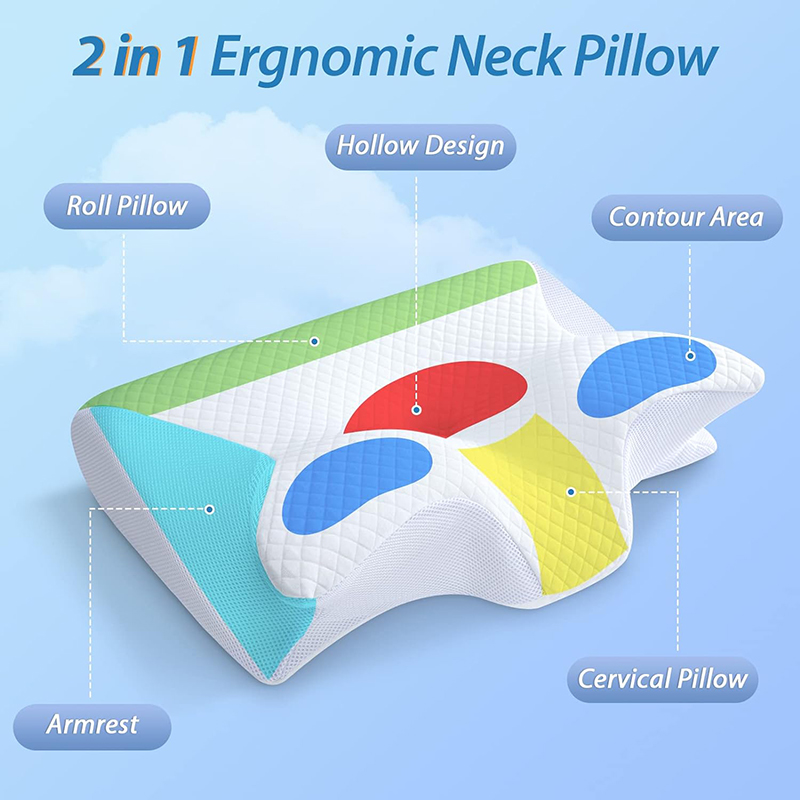 정형외과용 컨투어 목베개 메모리폼 2 in 1 인체공학 - Memory Foam Orthopedic Pillow Neck Pain 리뷰 및 가격