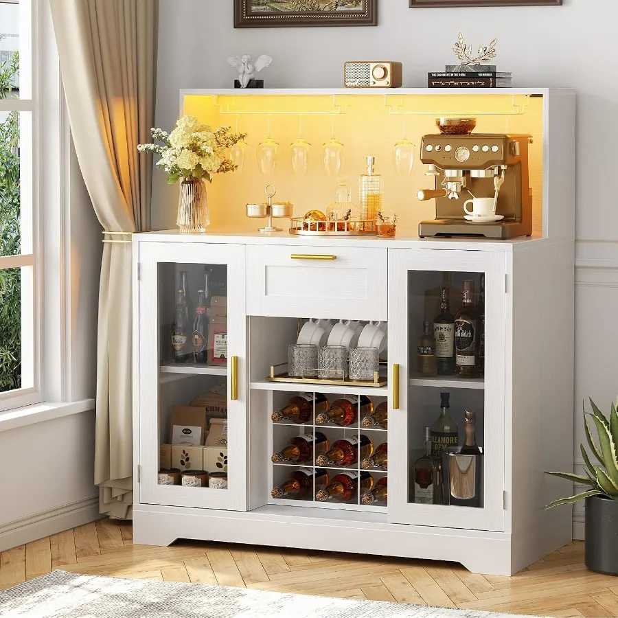 RGB LED 조명과 수납 공간이 있는 홈 바용 커피  - Storage & Organization 리뷰 및 가격
