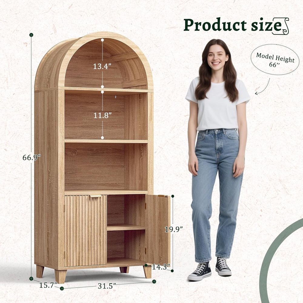 아치형 캐비닛, 5단 수납선반, 라이트 오크 |   센 - Storage & Organization 리뷰 및 가격